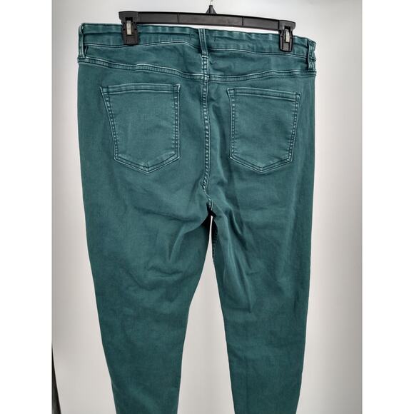 Ava & Viv Jeans Plus 20W Distressed High Rise Stretch Denim Skinny Teal Green - Picture 5 of 8